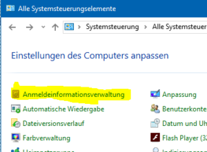 anmeldeinformationsverwaltung