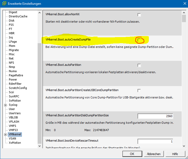 es-wurde-kein-ziel-fuer-coredumps-konfiguriert-abschalten