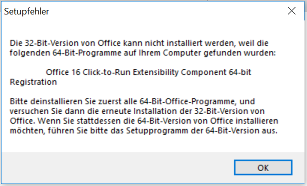 Die Installation von Office mit Klick-und-Los und Windows Installer auf dem  gleichen Computer wird nicht unterstützt - Microsoft-Support