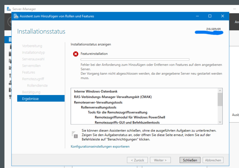 Server Ist Ausgelastet Dieser Vorgang Kann Nicht Ausgeführt Werden Installation RRAS (Routing und Ras) schlägt fehl: „Der Vorgang kann