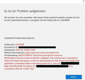 PIN zurücksetzen Fehler“CAA2000B“ auf AzureAD „registered“ Geräten nach ...